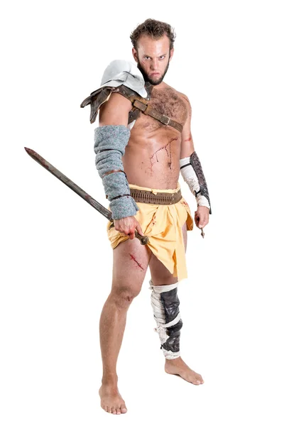 Uomo Gladiatore guerriero — Foto Stock