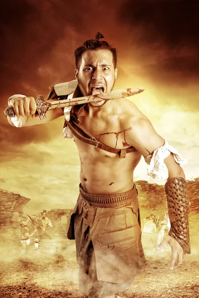 Starověký bojovník nebo Gladiator — Stock fotografie