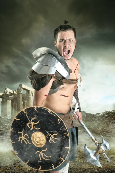 Antico guerriero gladiatore — Foto Stock