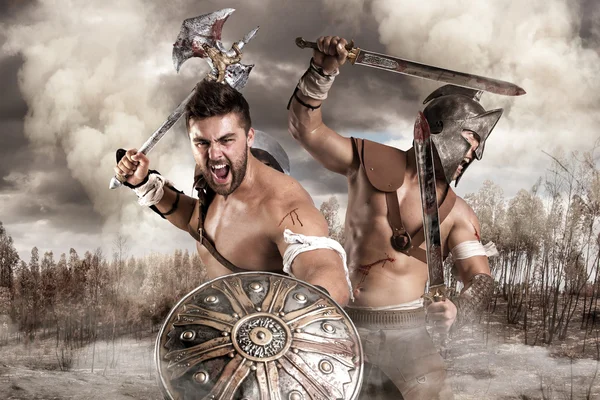 Antik Gladyatörler, savaşçılar — Stok fotoğraf