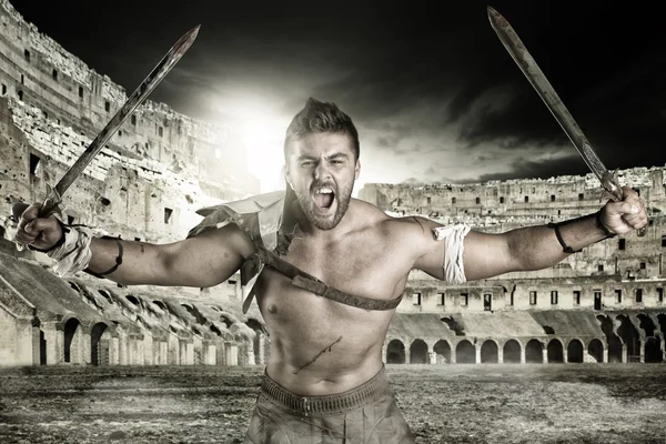 Ősi Gladiátor, harcos — Stock Fotó