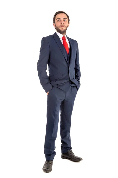 Businessman Posing Isolated White Background — Stock Photo, Image