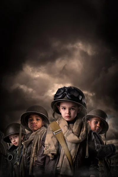 Chlapec vojáci — Stock fotografie