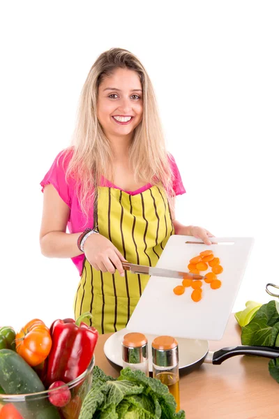 Vrouw koken — Stockfoto