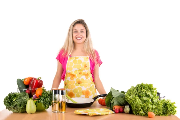 Mujer cocinando — Foto de Stock