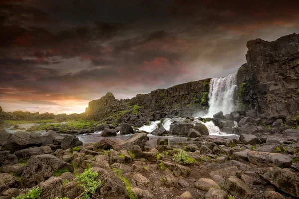 Oxarafoss водоспад в Ісландії — стокове фото