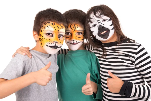Yüz boyama çocuklarla — Stok fotoğraf