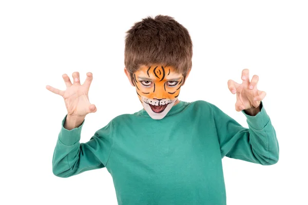 Jongen met gezicht-schilderen — Stockfoto