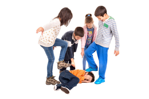 Group of children bullying