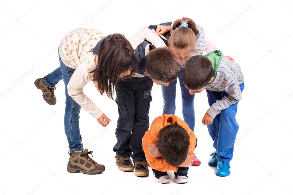 Group of children bullying