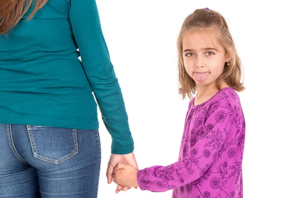 Menina fazendo rostos — Fotografia de Stock