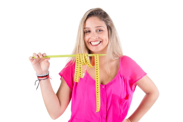 Mujer hermosa en la dieta — Foto de Stock