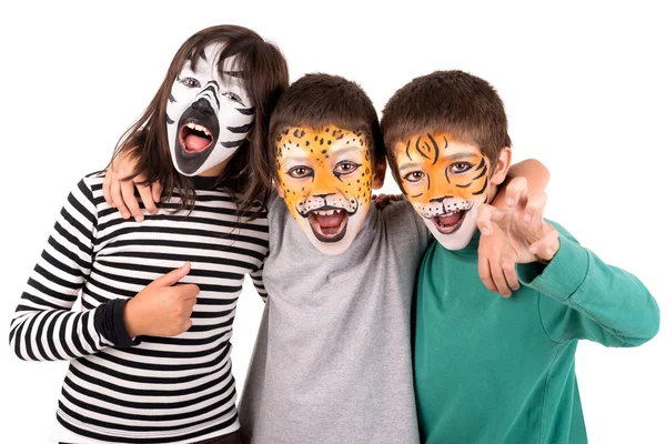 Niños con pintura facial —  Fotos de Stock