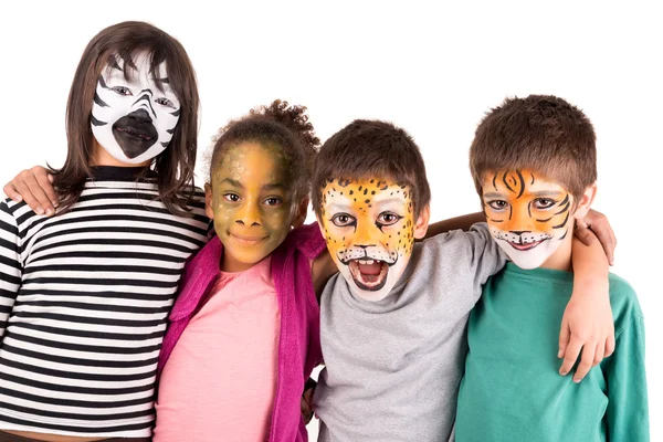Дети с краской для лица — стоковое фото