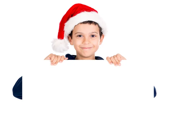 Ragazzo con tavola. Buon Natale. — Foto Stock