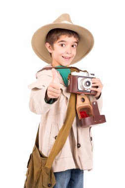 Çocuk Safari oynarken kamera ile