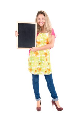 Menü bord ile kadın