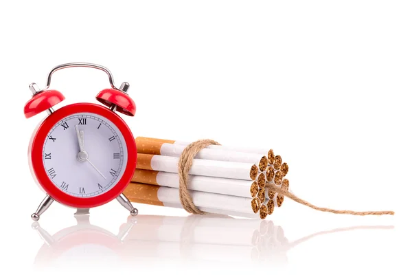 Bomb  of clock and cigarettes — Stock Photo, Image