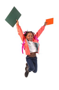 Kız öğrenci atlıyor