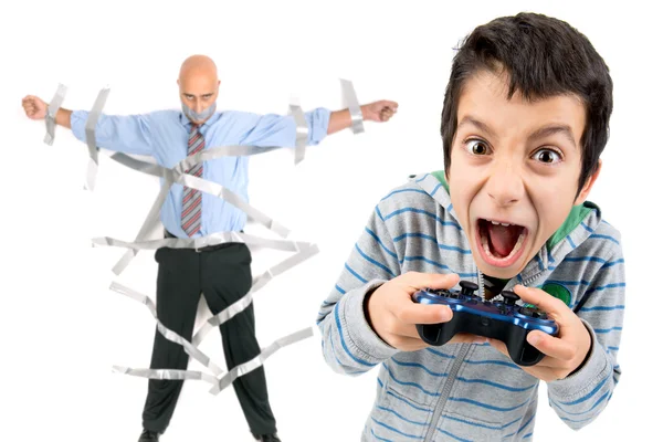 Niño jugando videojuegos — Foto de Stock