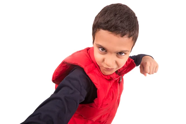Young boy in fighting spirit — Stock Photo, Image