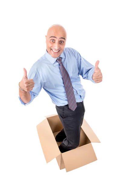 Businessman inside a box — Stock Photo, Image