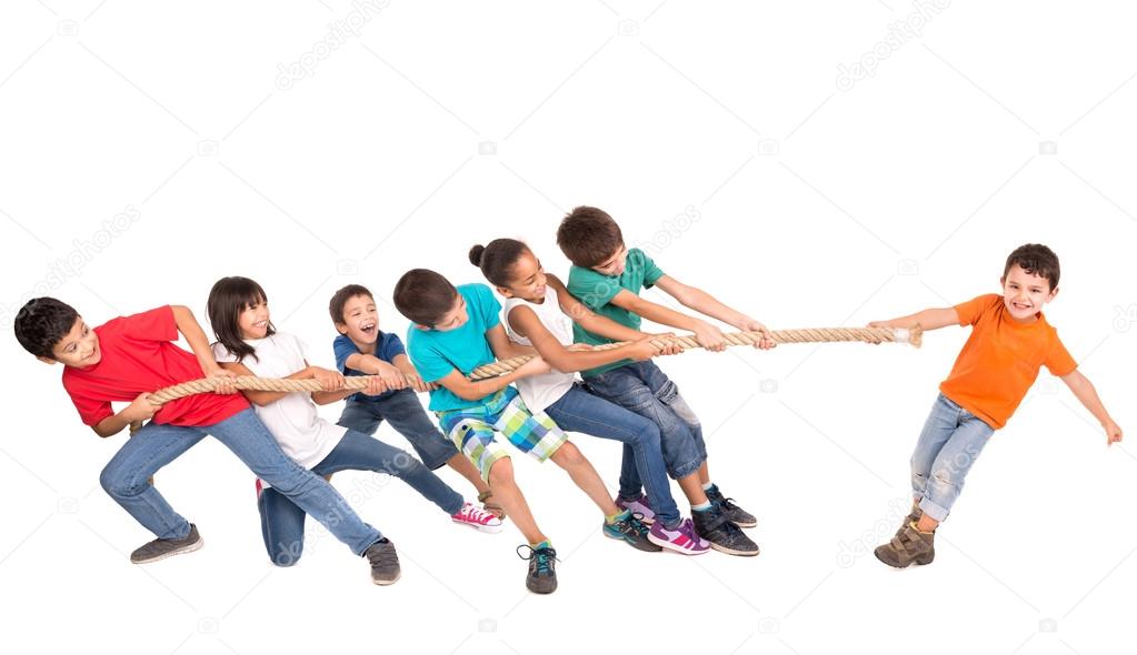 Group of children pulling Rope Stock Photo by ©luislouro 63971457