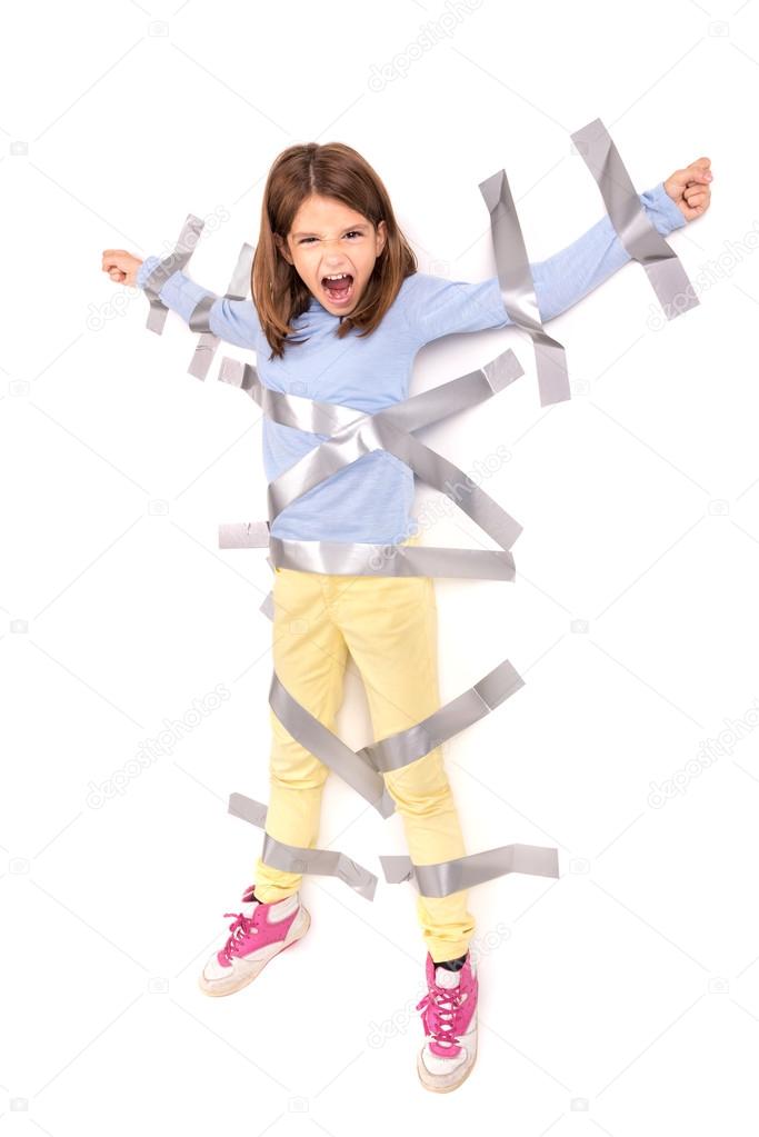 Girl Tied Up With Duct Tape