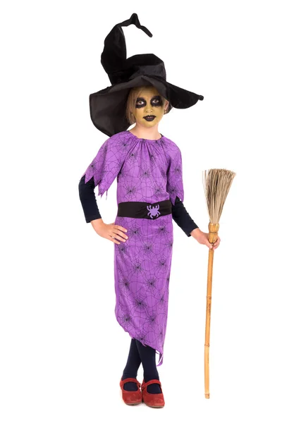 Young girl witch in Halloween — Stock Photo, Image