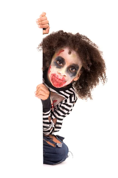 Mädchen Zombie in halloween — Stockfoto