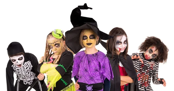 Kinderen in Halloween kostuums — Stockfoto