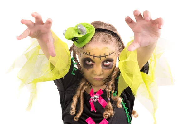 Menina em traje de Halloween — Fotografia de Stock