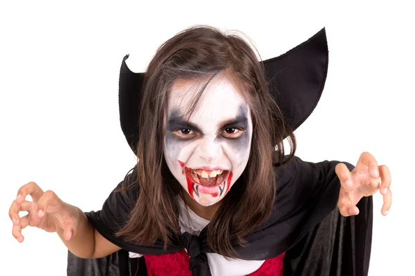 Meisje in Halloween vampier kostuum — Stockfoto