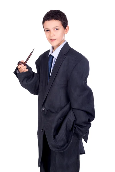 Mladý chlapec podnikatel — Stock fotografie