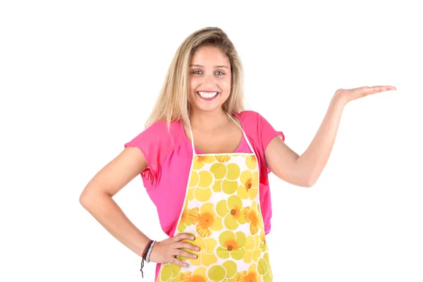 Beautiful woman with apron — Stock Photo, Image