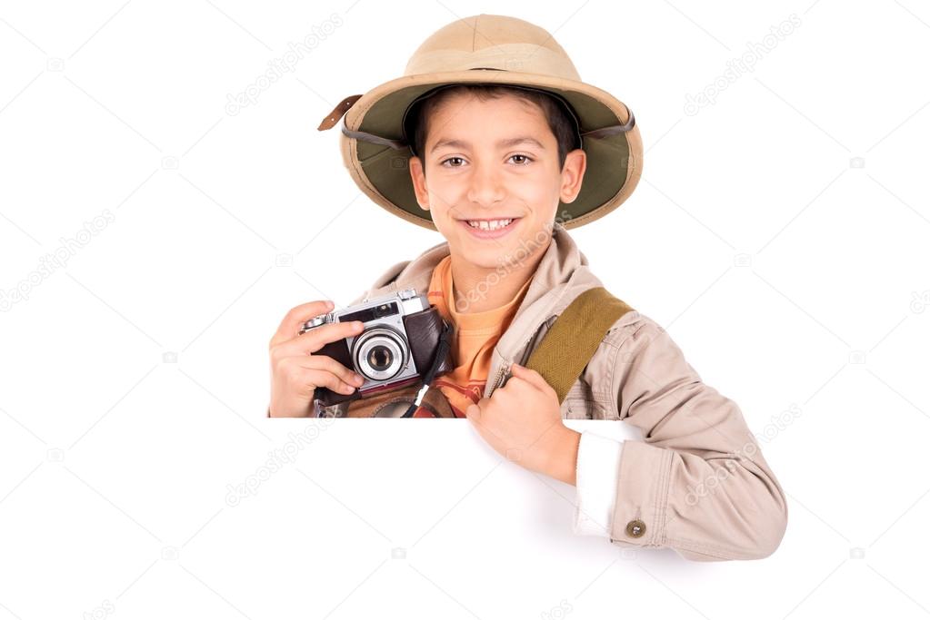 Boy in Safari clothes