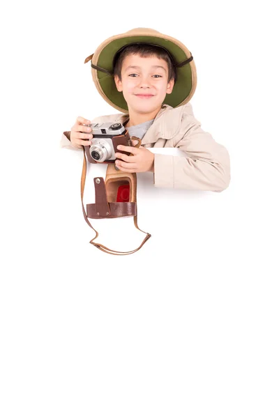 Young boy playing Safari — Stock Photo, Image