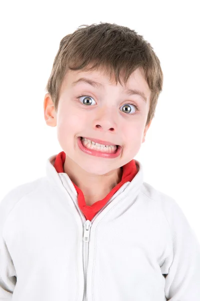 Young boy making faces — Stock Photo, Image