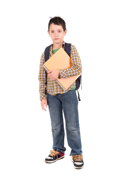 Giovane ragazzo pronto a scuola — Foto Stock