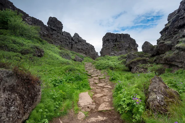 İzlanda'daki Oxarafoss şelaleler — Stok fotoğraf