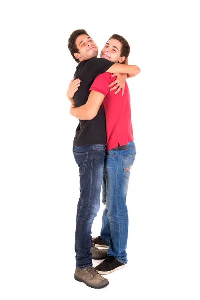 Teenage brothers on white — Stock Photo, Image