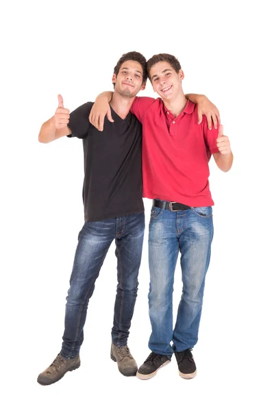 Teenage broers op wit — Stockfoto