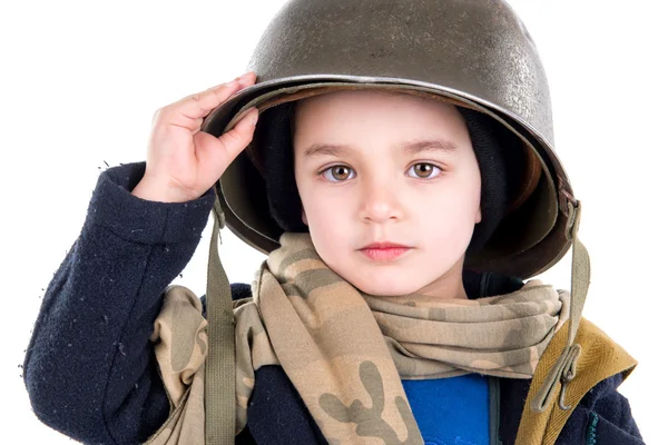Młody chłopiec żołnierz — Zdjęcie stockowe