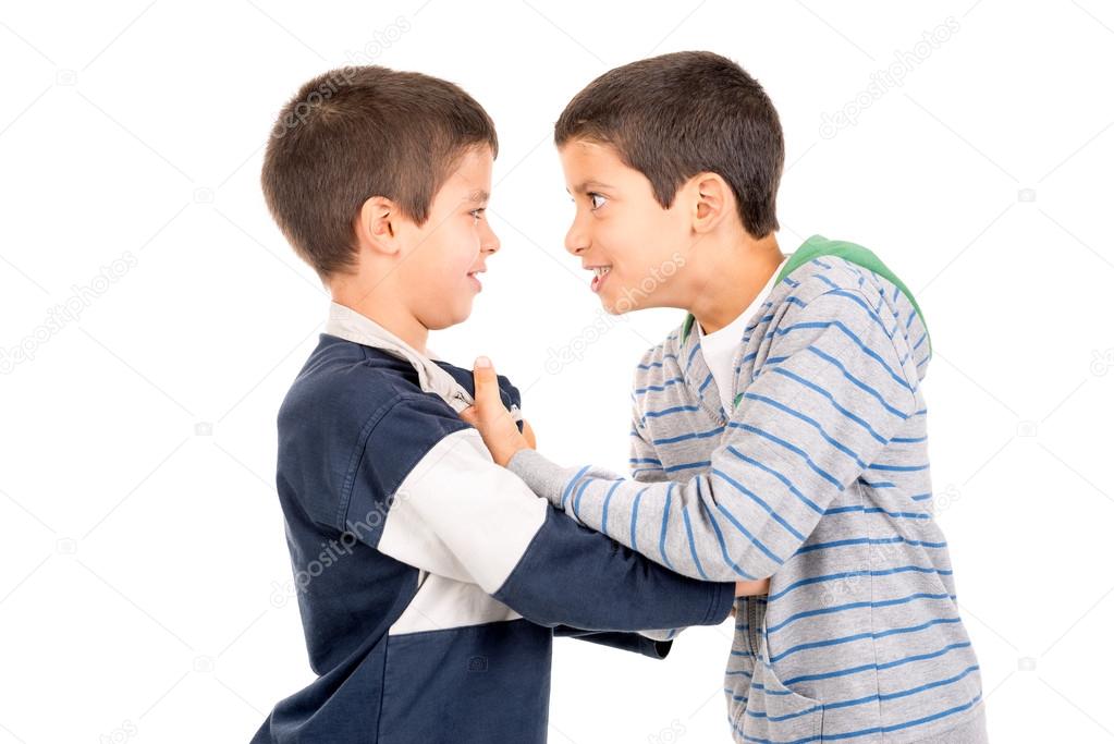 Young boys fighting