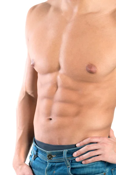 Man's torso showing great muscles — Stock Photo, Image