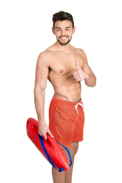 Gespierde mannelijke badmeester — Stockfoto