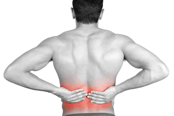 Mann mit Rückenschmerzen lizenzfreie Stockbilder