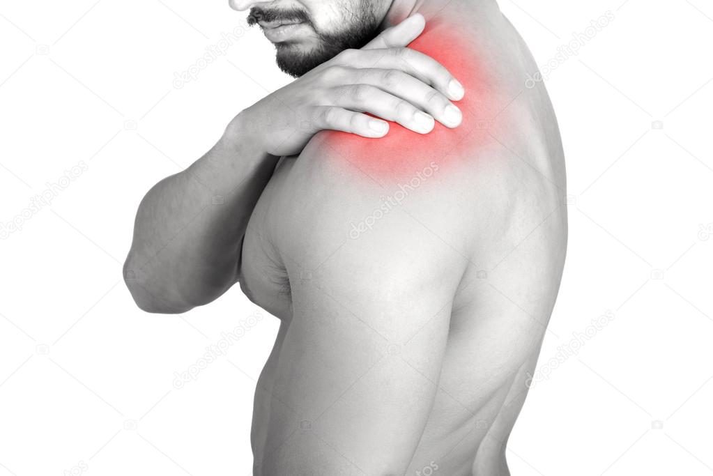 man with shoulder pain