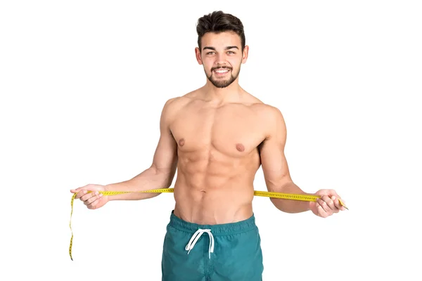 Muskulöser und fitter junger Mann mit großer — Stockfoto