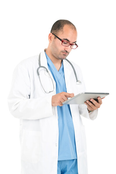 Male Doctor with tablet
